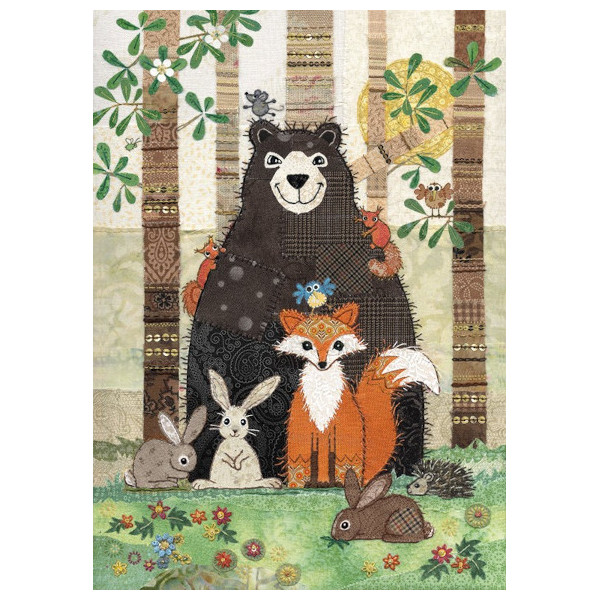 Doppelkarte mit dem Motiv Freunde des Waldes – Bär, Fuchs, Hasen – aus der Serie Amy’s Cards von Bug Art
