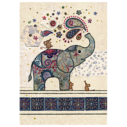 Doppelkarte mit dem Motiv eines sprühenden Elefanten aus der Serie Amy’s Cards von Bug Art