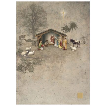 Eine Krippenszence des Stalles in Bethlehem