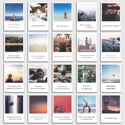 Ein Set von 20 Postkarten aus der Serie Individual Nomad im Polaroid Stil. Ihr Preisvorteil 35%