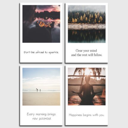 Ein Postkarten Set der Serie Individual Nomad in Polaroid Stil mit Sprüchen . Preisvorteil 15%