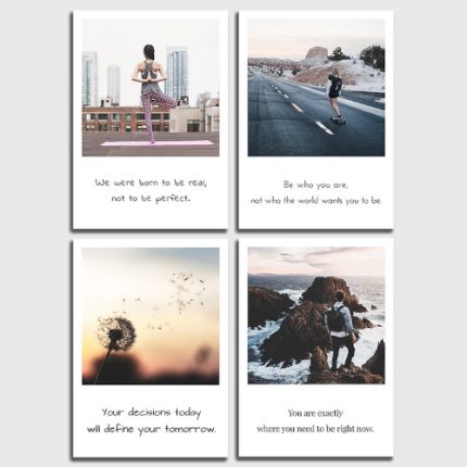 Ein Set von Postkarten von Individual Nomad im Polaroid Stil mit Sprüchen. Preisvorteil 15%