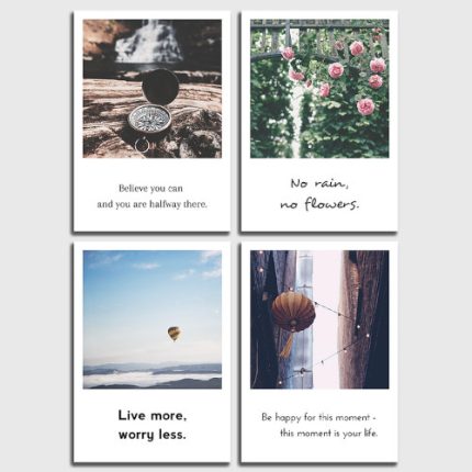 Ein Set von 4 Postkarten von Individual Nomad im Polaroid Stil. Ihr Preisvorteil 15%