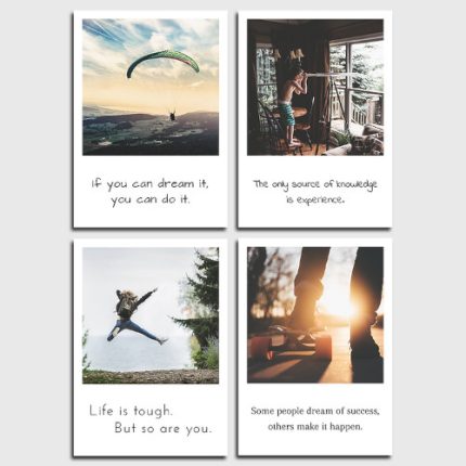 Ein Set aus 4 Postkarten aus der Serie Individual Nomad im Polaroid Stil. Ihr Preisvorteil 15%